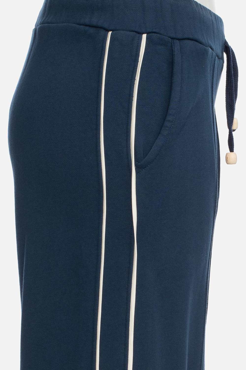 Tricot broek wijduitlopende pijp navy - Afbeelding 3