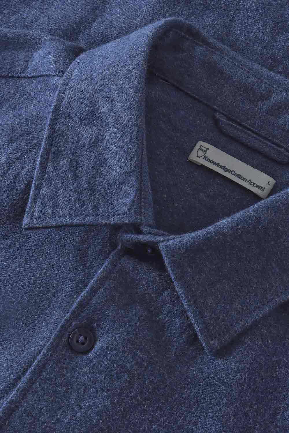 Flanellen overhemd blauw melange - Afbeelding 3