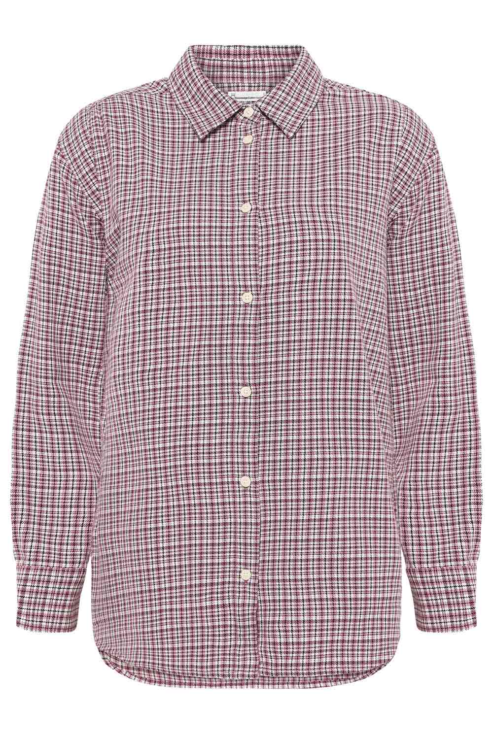 Geruite overhemdblouse roze