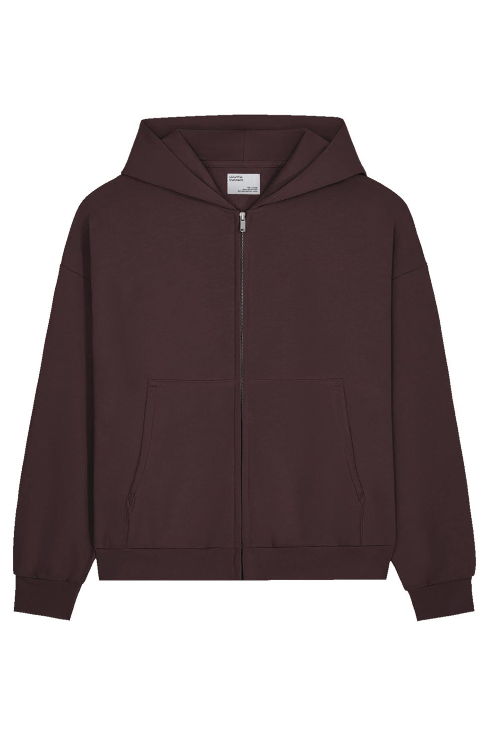 Oversized sweatervest met rits en capuchon bordeauxrood