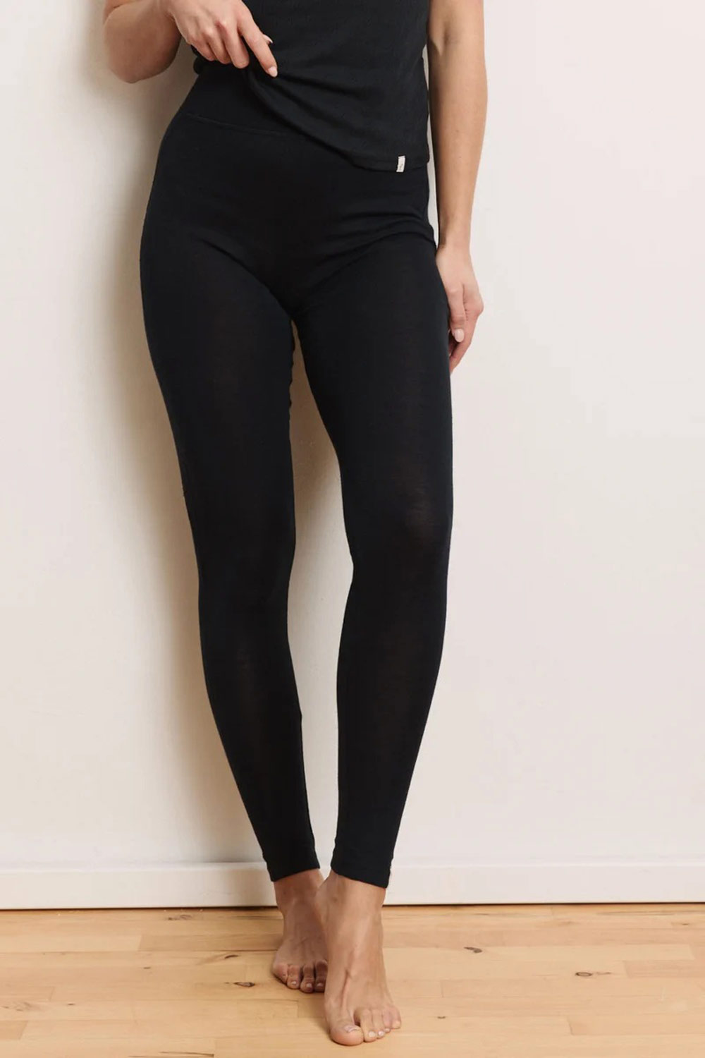 Legging biokatoen/wol zwart - Afbeelding 2