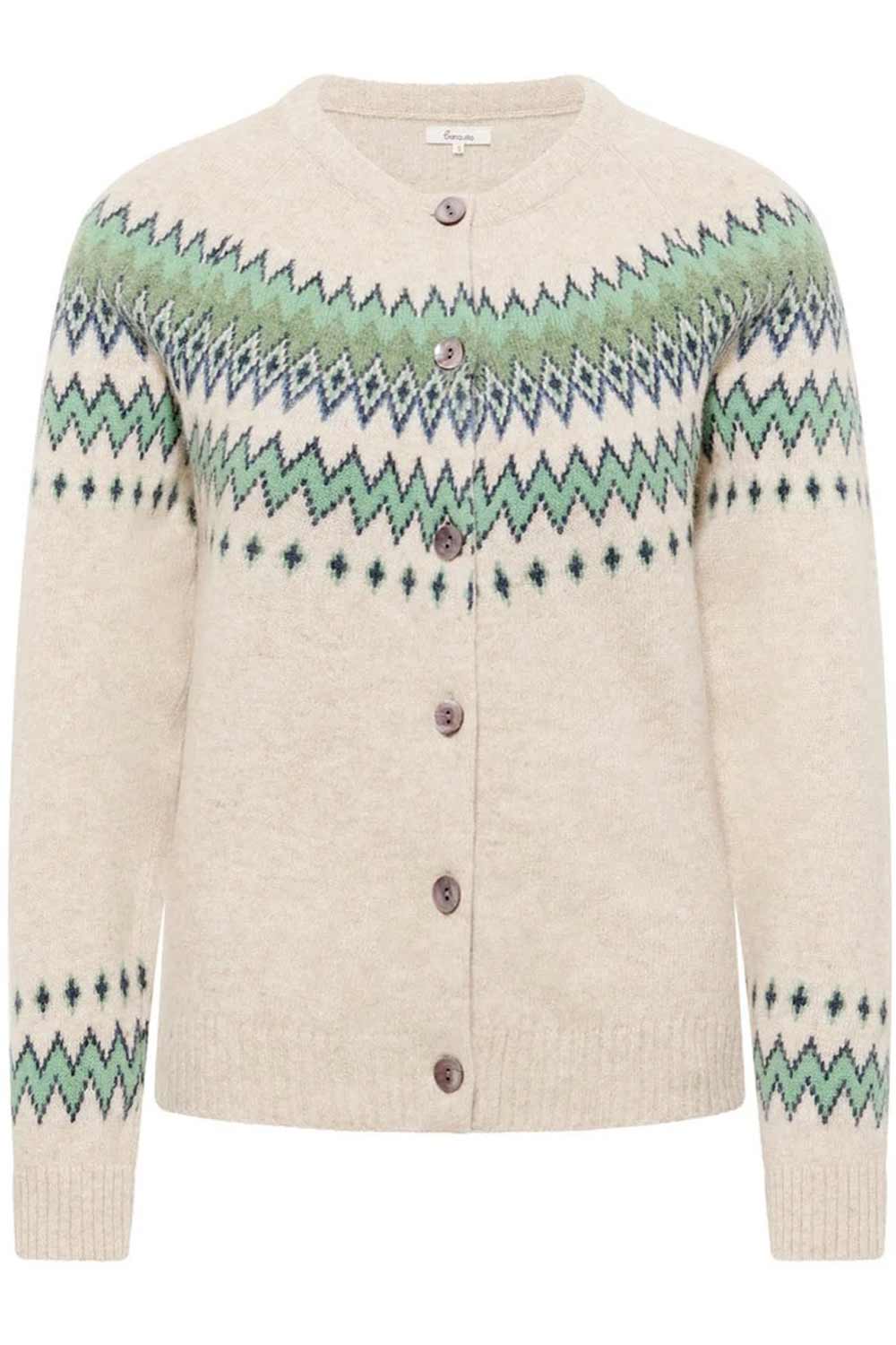Vest lamswol Noors motief creme