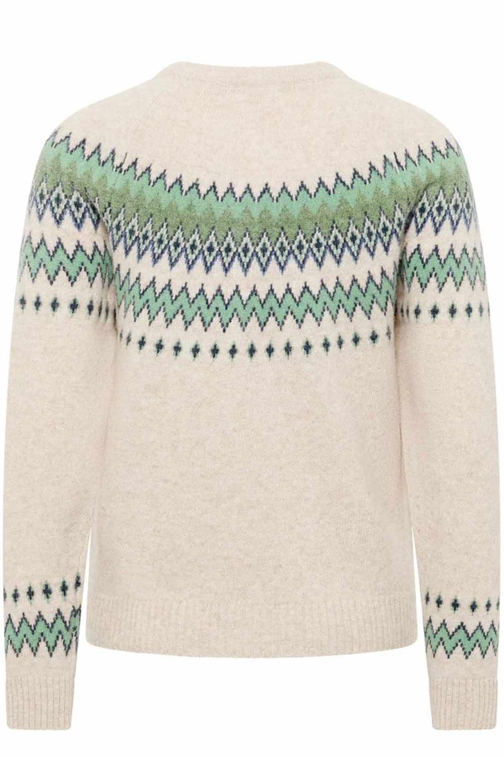 Vest lamswol Noors motief creme - Afbeelding 4