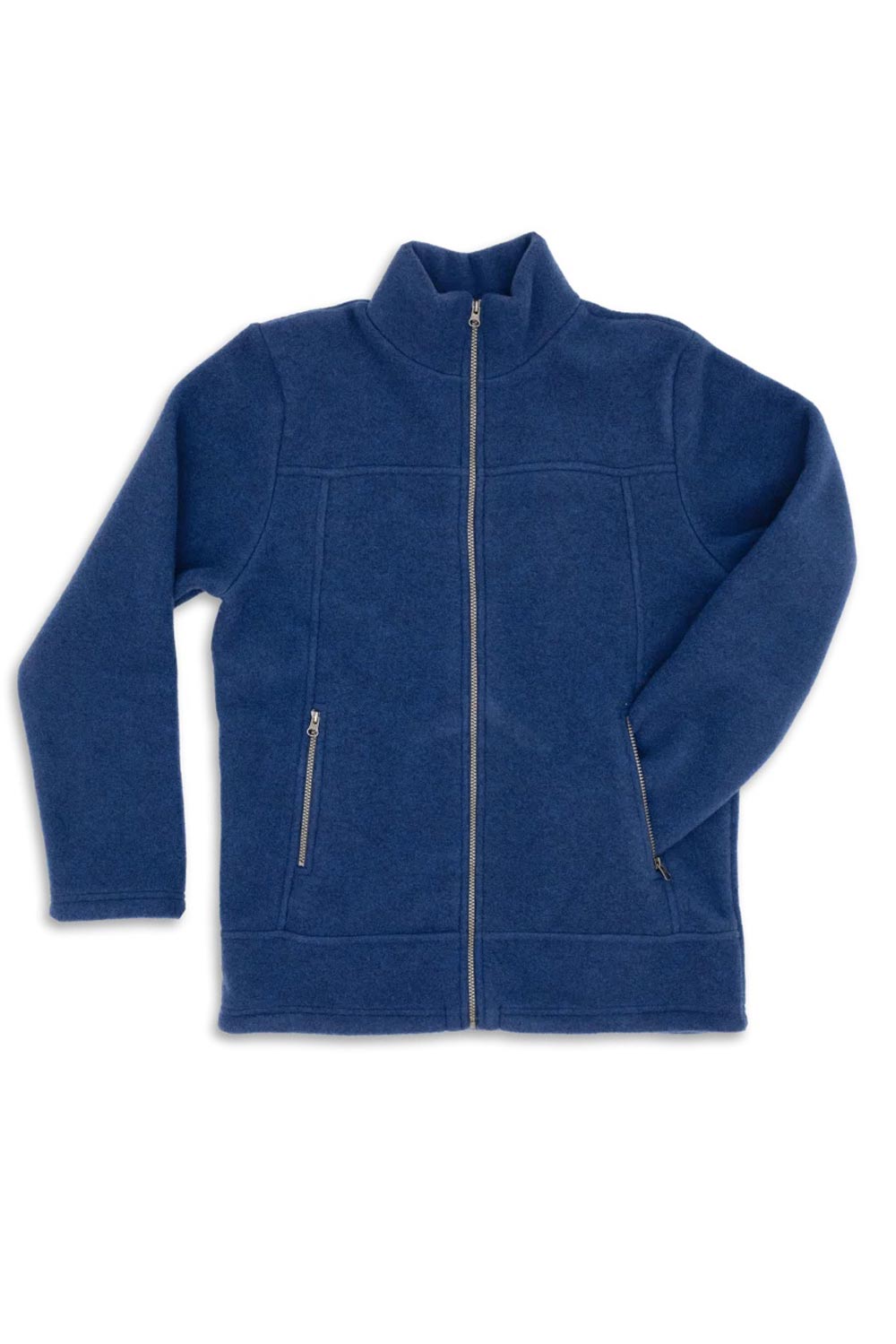 Wollen herenfleecevest 100% bio merino wol koningsblauw