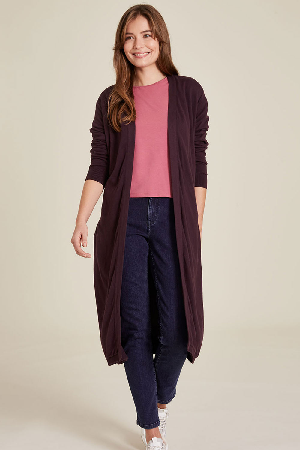 Lang vest aubergine - Afbeelding 2