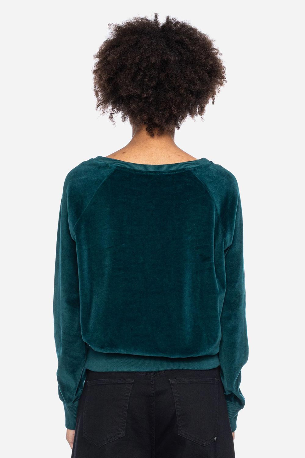 Velours sweater deep teal - Afbeelding 2
