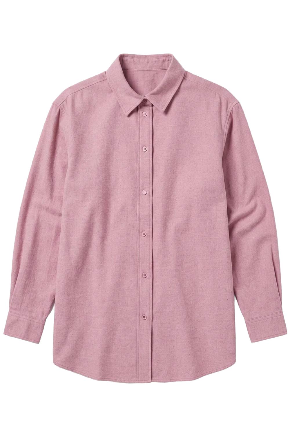 Flanellen overhemdblouse roze melange