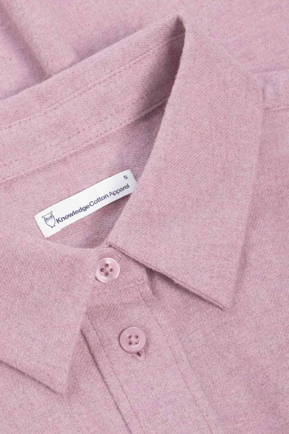 Flanellen overhemdblouse roze melange - Afbeelding 2