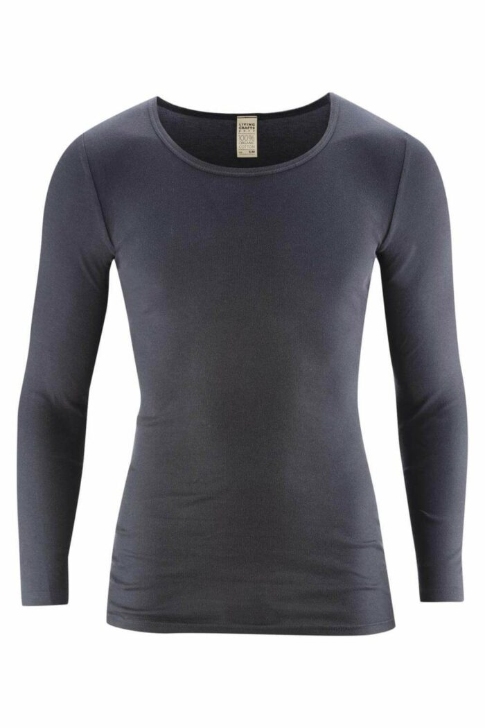 Lange mouwen shirt biokatoen donkerblauw