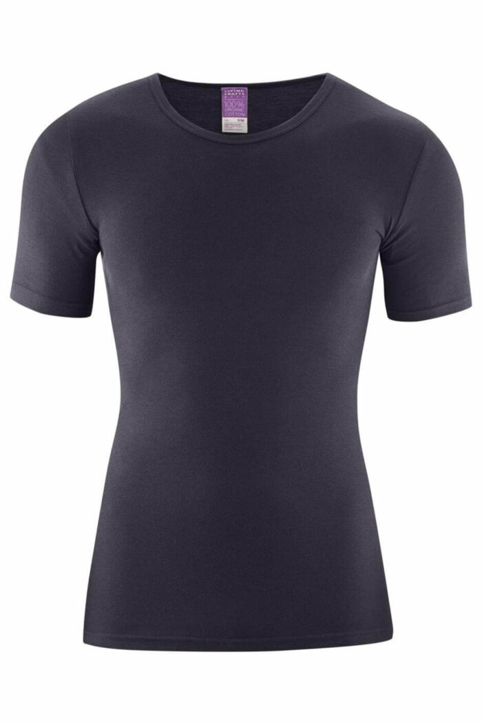 Korte mouwen T-shirt 100% biokatoen donkerblauw