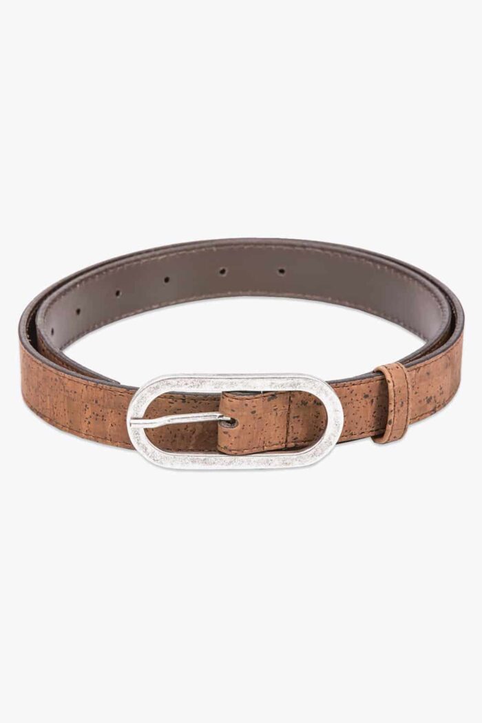 Vegan riem kurk 2,5 cm bruin