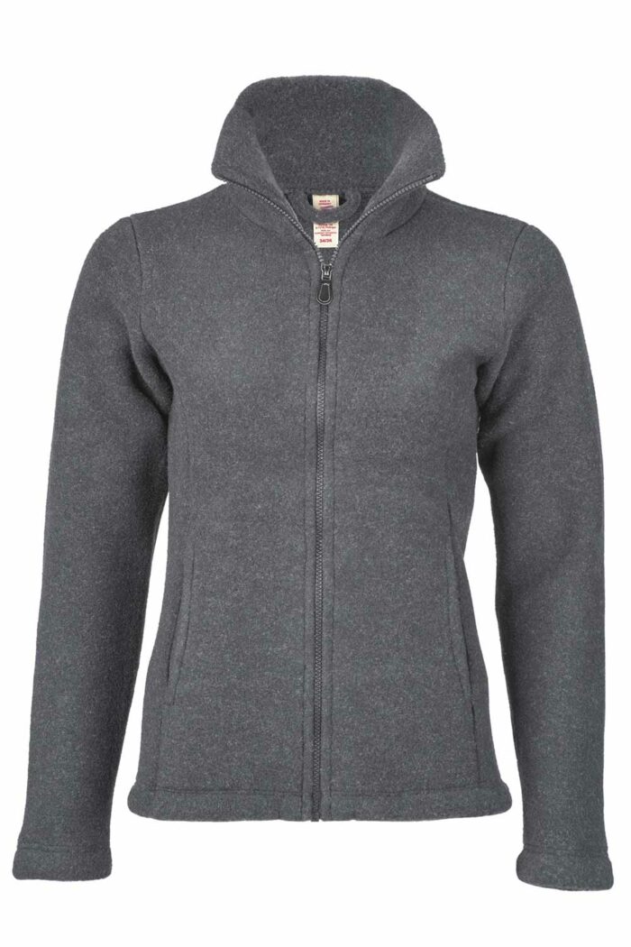 Wollen damesfleecevest 100% merinowol grijs