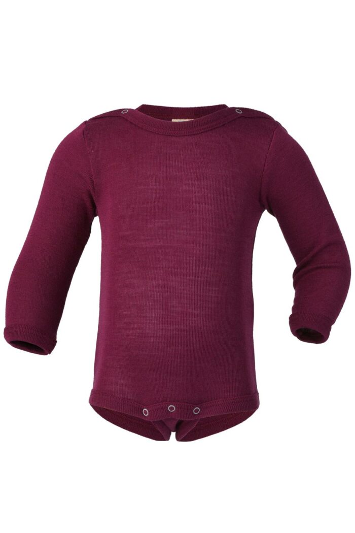 Romper wol/zijde lange mouw bordeaux