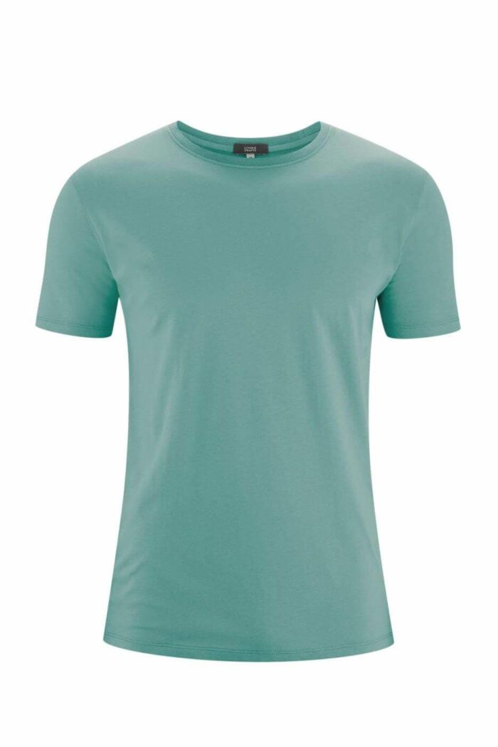 T-shirt effen, ronde hals zeegroen