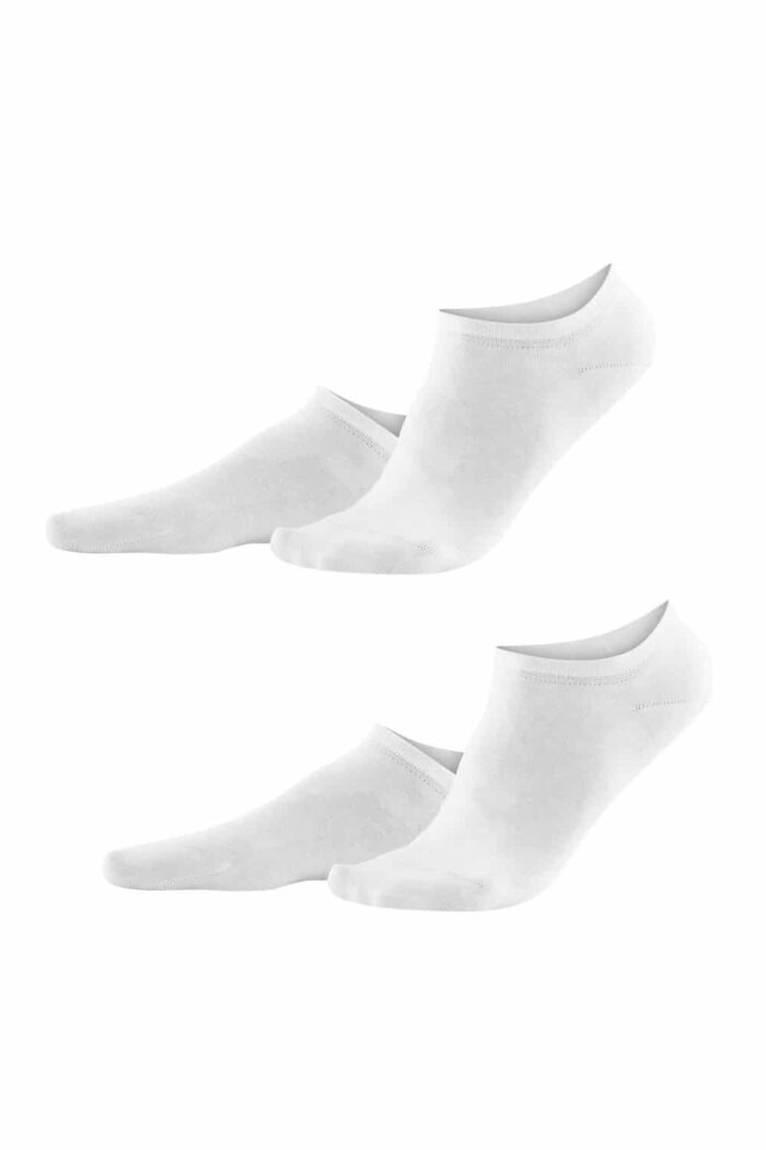 Sneakersok katoen 2-pack Wit