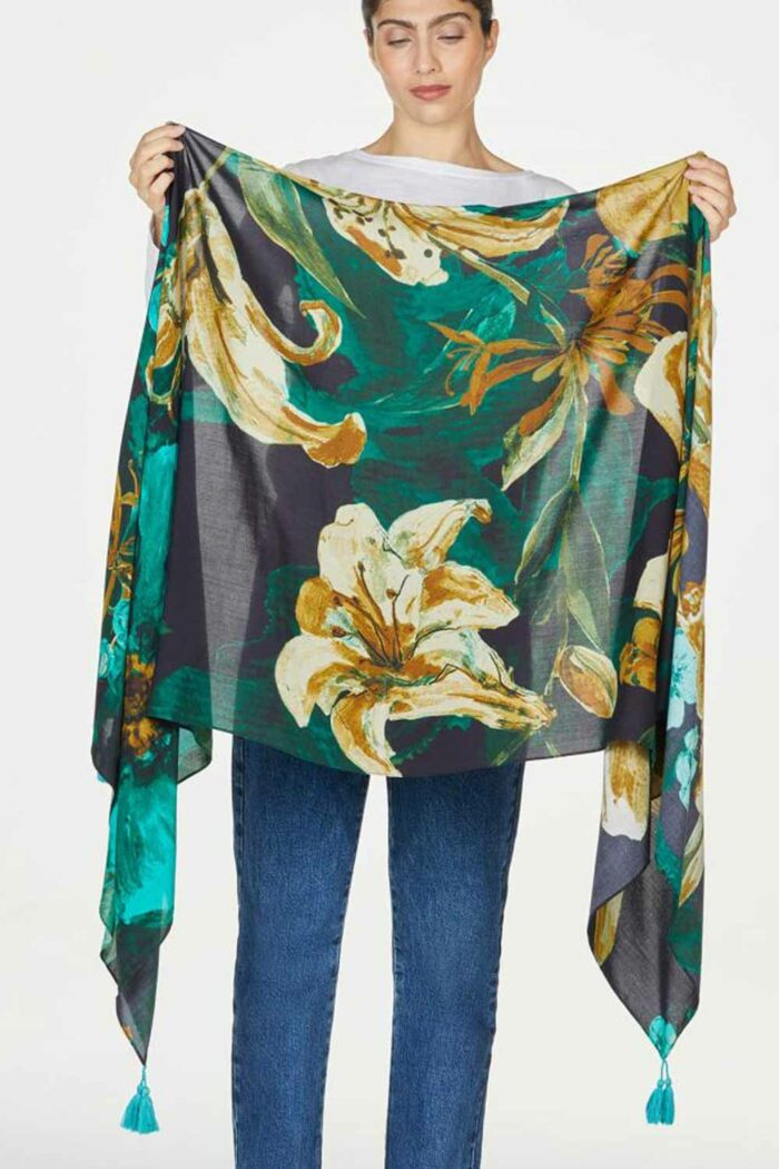 Sjaal met grote bloemen