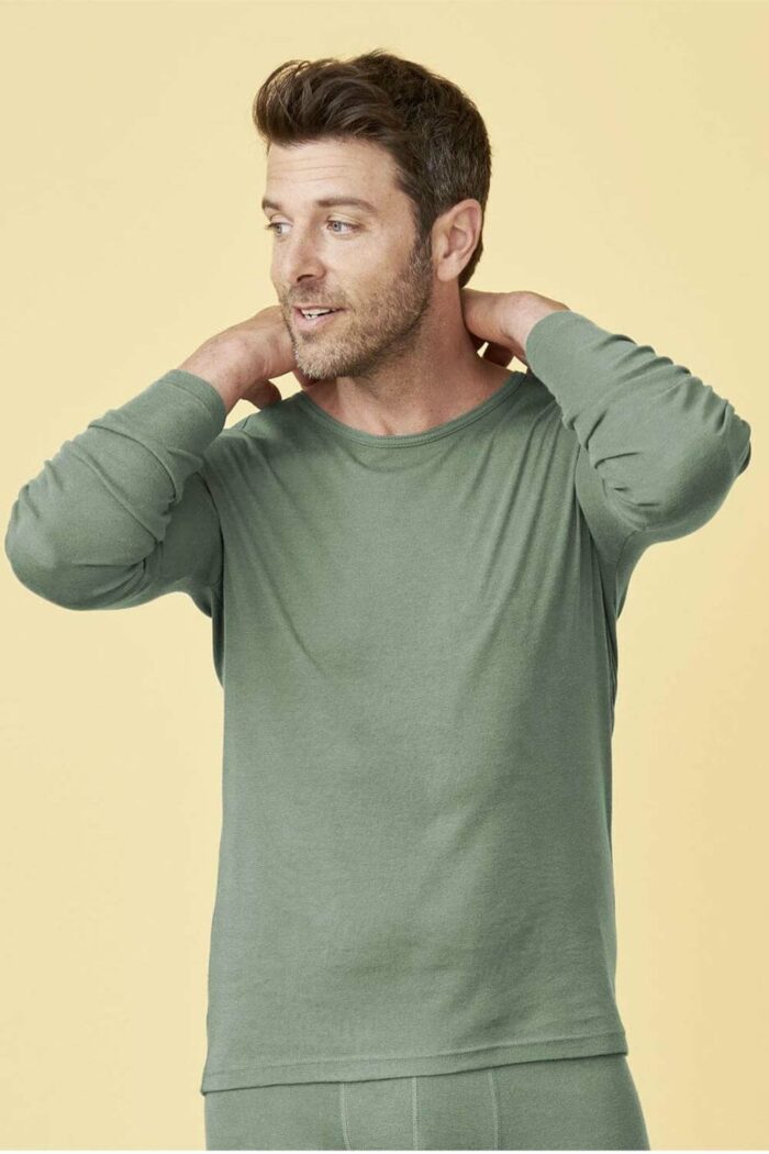 Longsleeve wol katoen lichtgroen