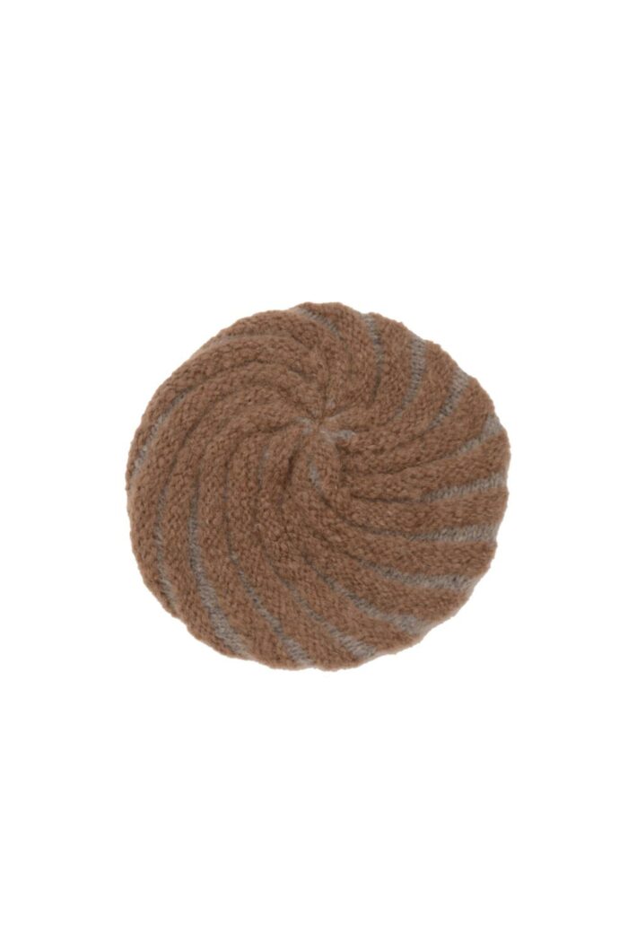 Baret van baby alpacawol Bruin-grijs