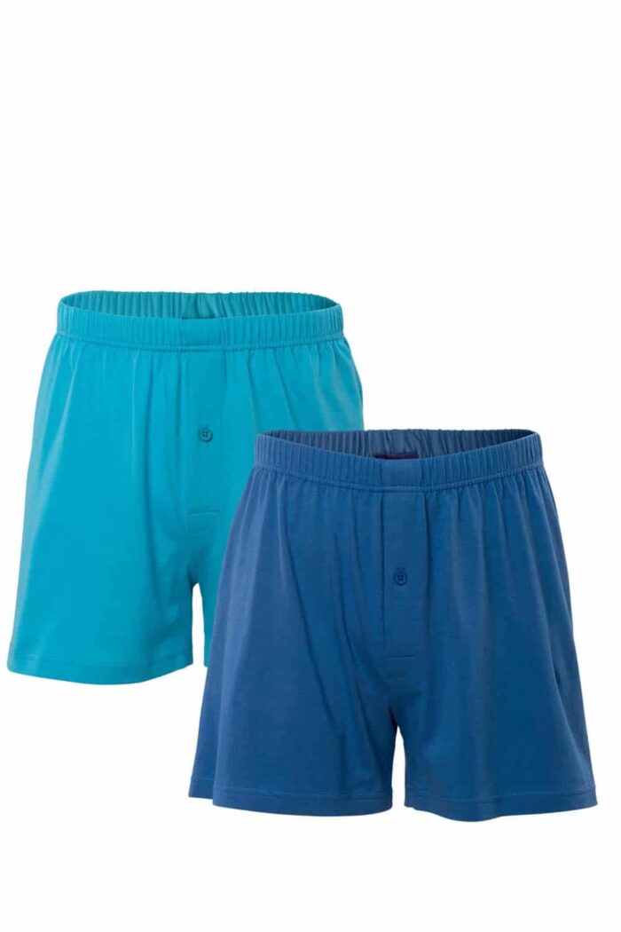Dubbelpack losvallende boxershort Blauw