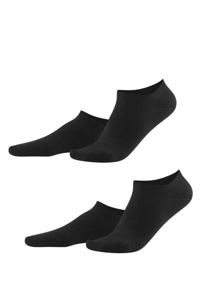 Sneakersok katoen 2-pack Zwart