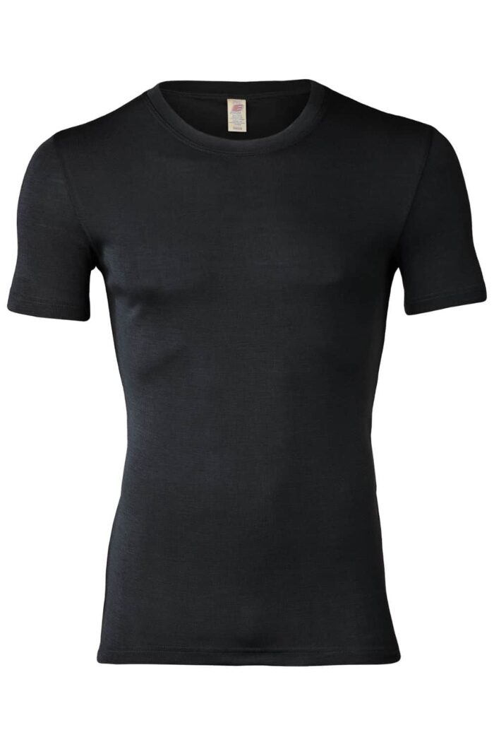 Heren t-shirt wol-zijde zwart