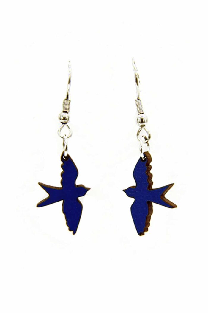 Oorbel hang zwaluw blauw