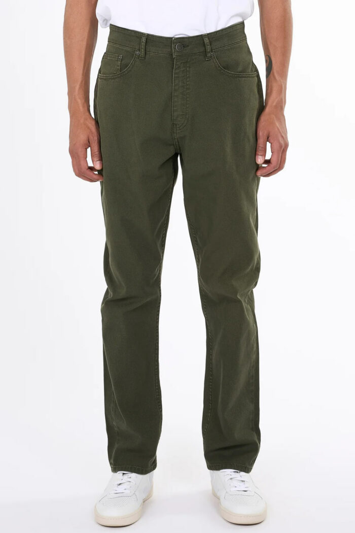 Canvas broek 5-pocket donker olijfgroen - Afbeelding 2