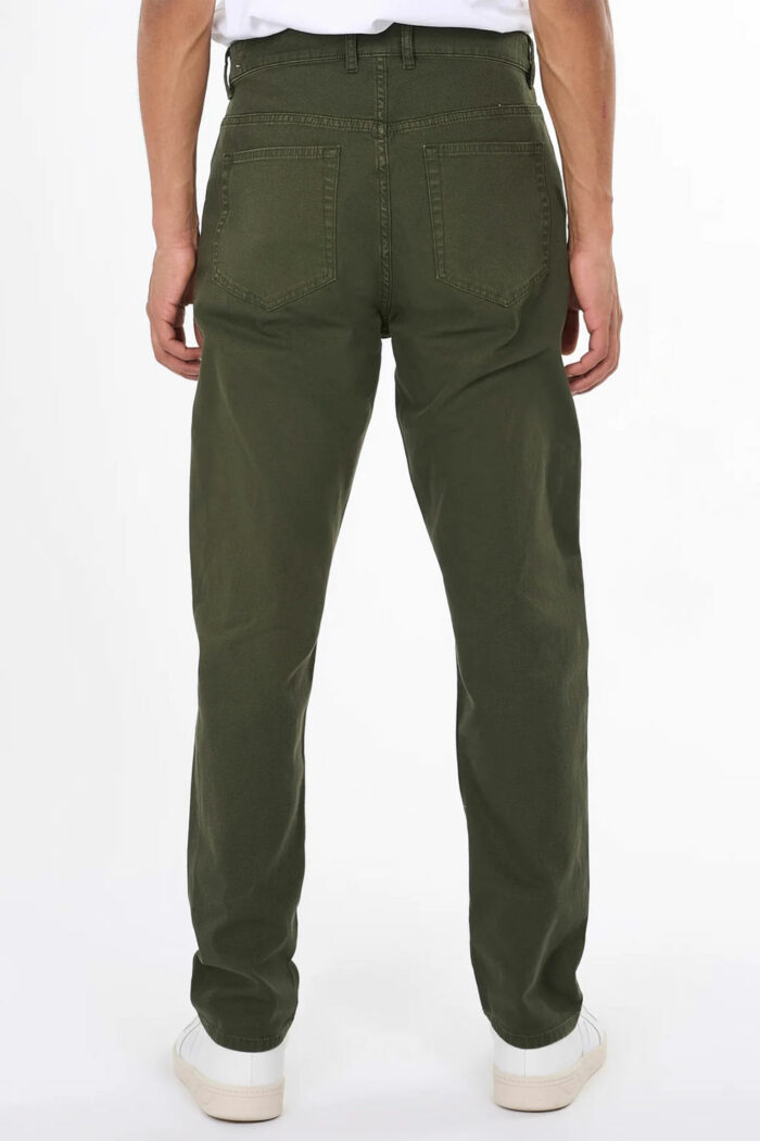 Canvas broek 5-pocket donker olijfgroen - Afbeelding 3
