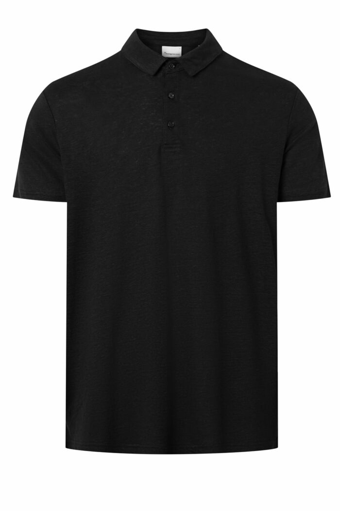 Linnen polo zwart - Afbeelding 3