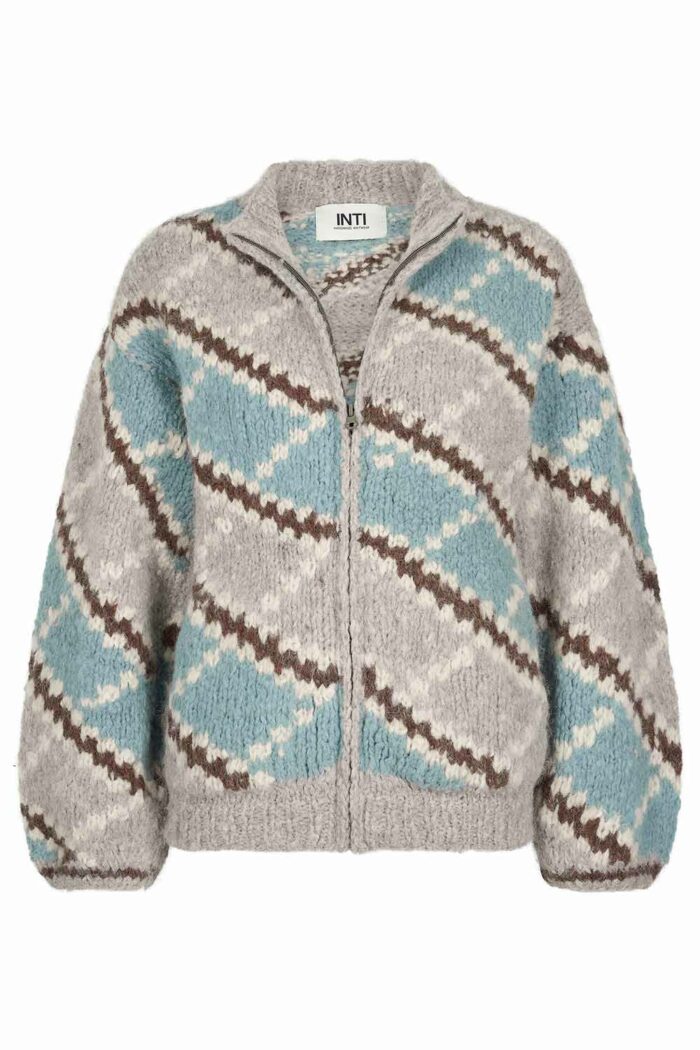 Lichtblauw-grijs vest met rits