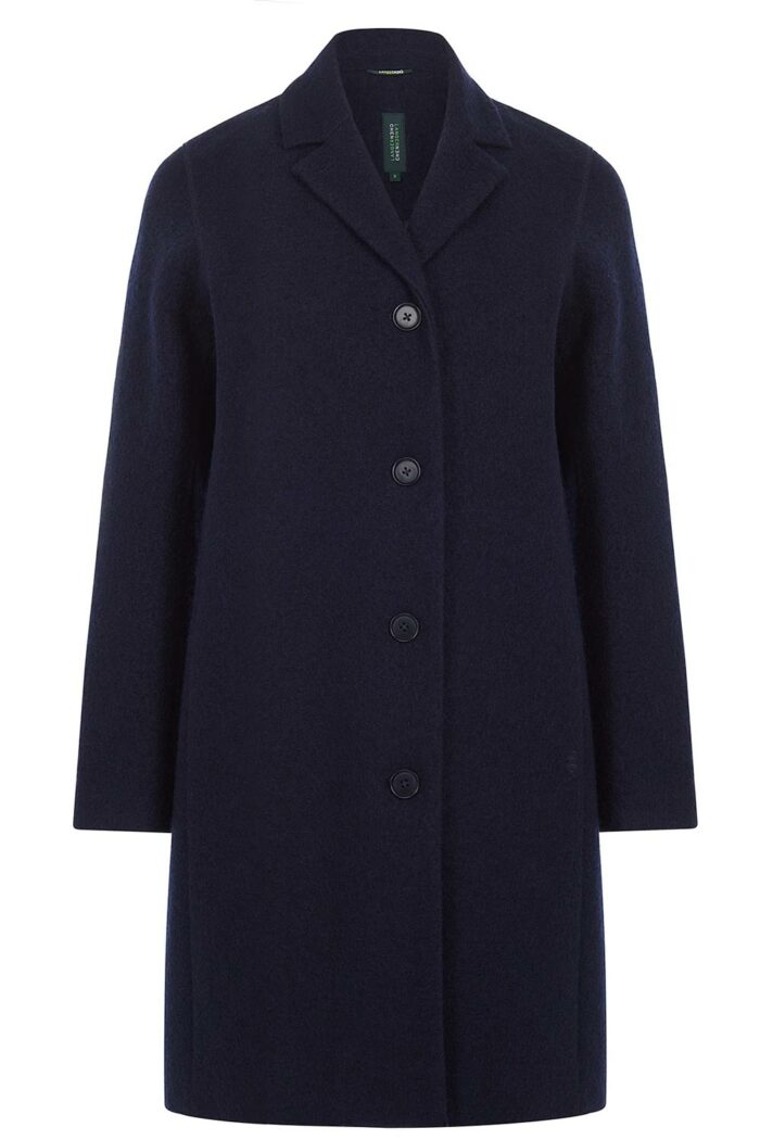 Klassieke wollen jas donkerblauw
