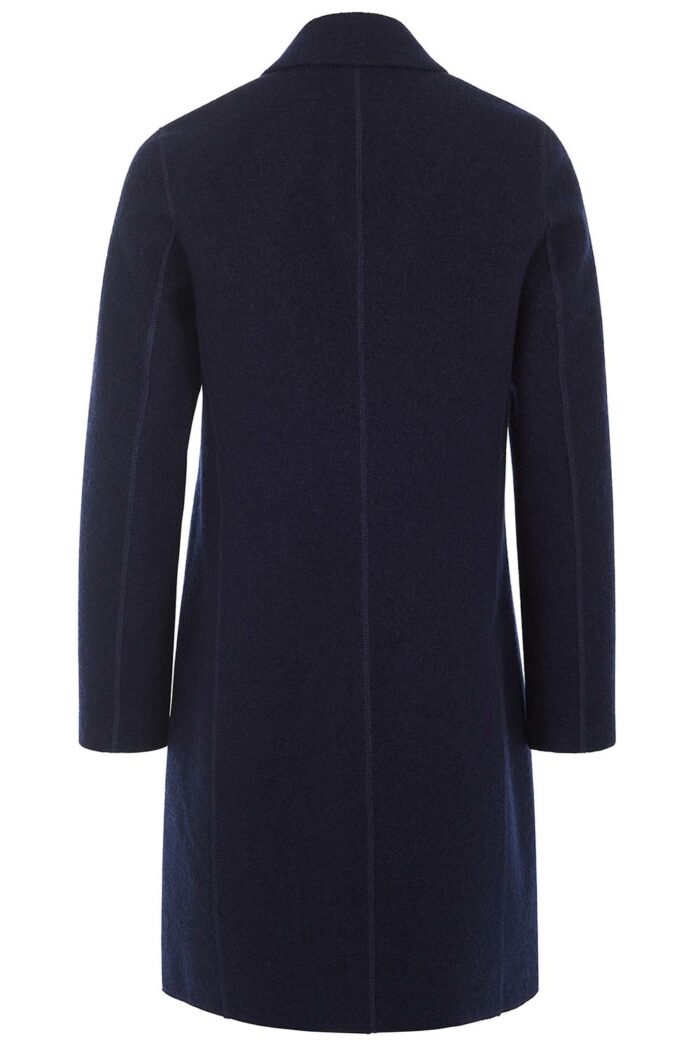 Klassieke wollen jas donkerblauw - Afbeelding 2