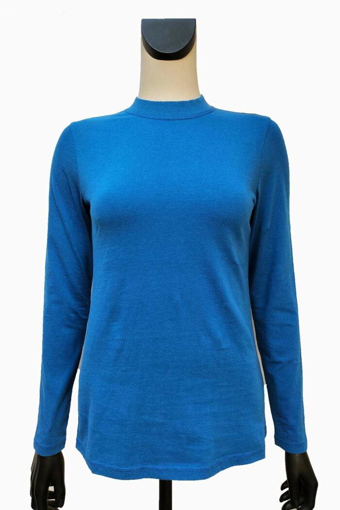 100% biokatoenen shirt met opstaand boordje