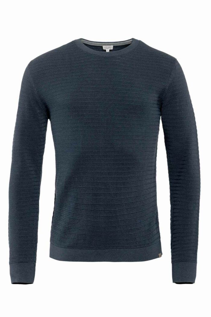 Biokatoenen trui donkerblauw