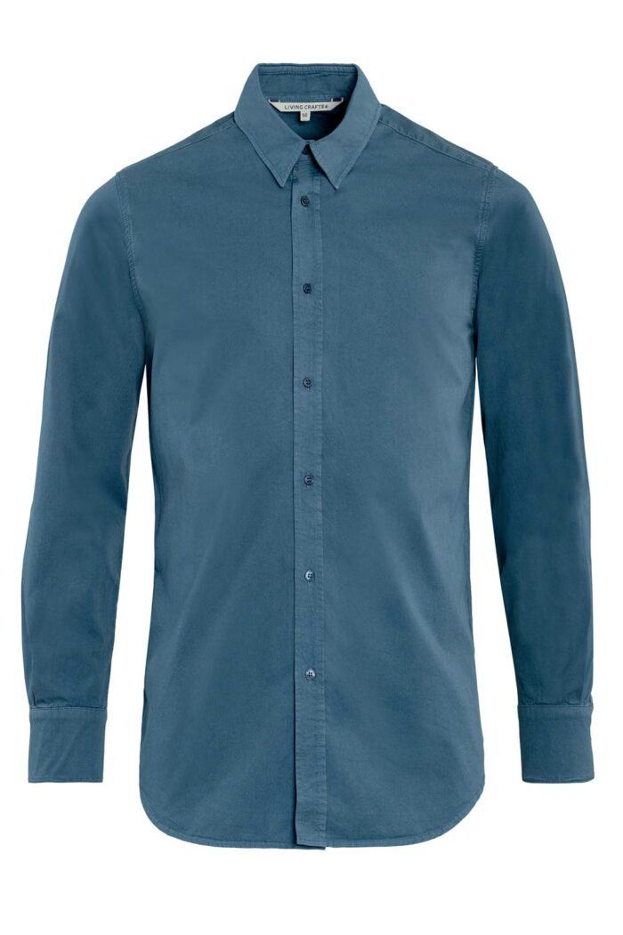 Overhemd 100% biokatoen blauw