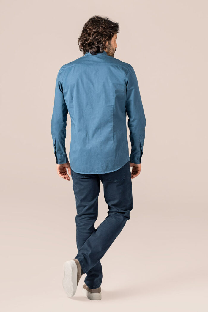 Overhemd 100% biokatoen blauw - Afbeelding 3