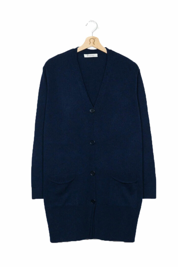 Lang vest met knopen recycled kasjmier - Afbeelding 2