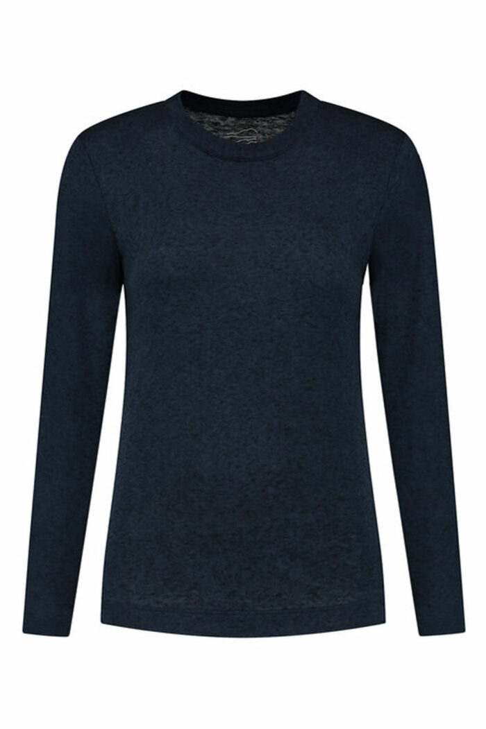 Longsleeve dames woolcel donkerblauw