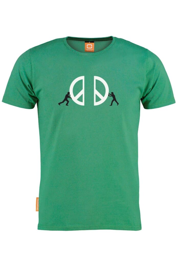 T-shirt ronde hals groen Make Peace not War