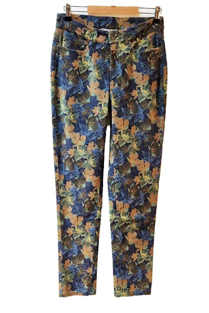 5-pocket broek velvet bloemen
