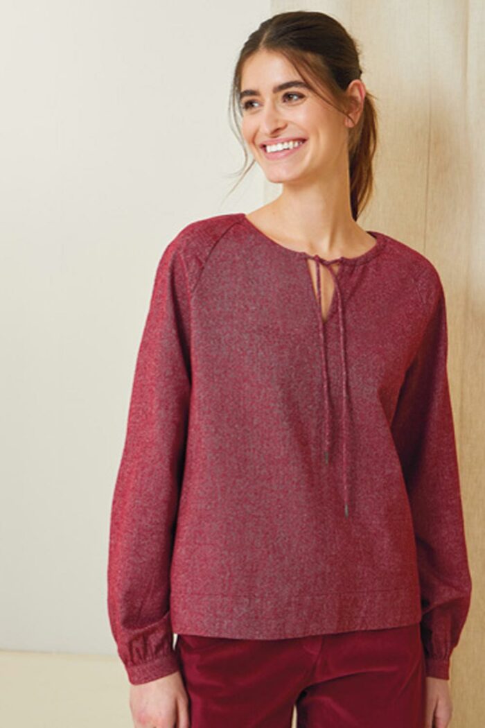 Blouse rood gemêleerd flanel