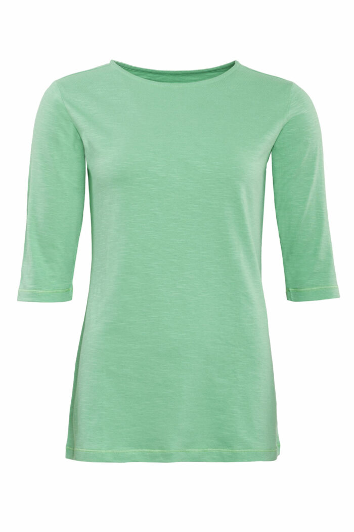 Boothals shirt driekwart mouw lichtgroen