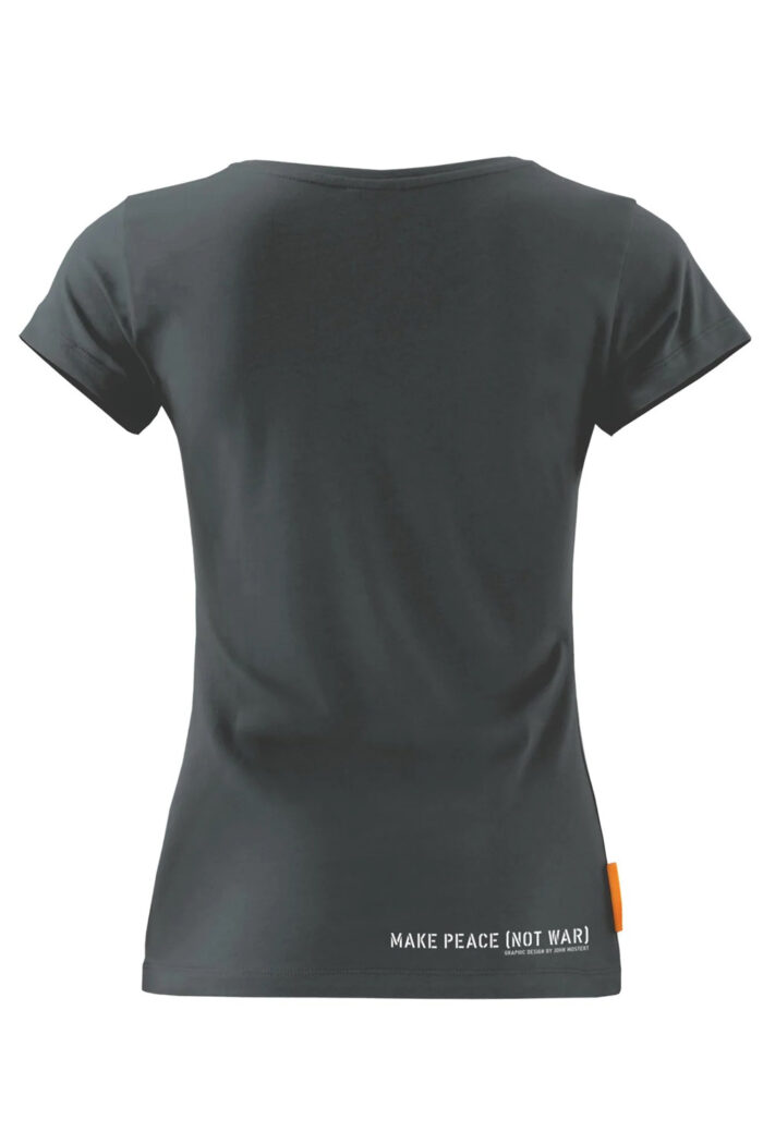 Dames-t-shirt ronde hals Peace grijs - Afbeelding 2