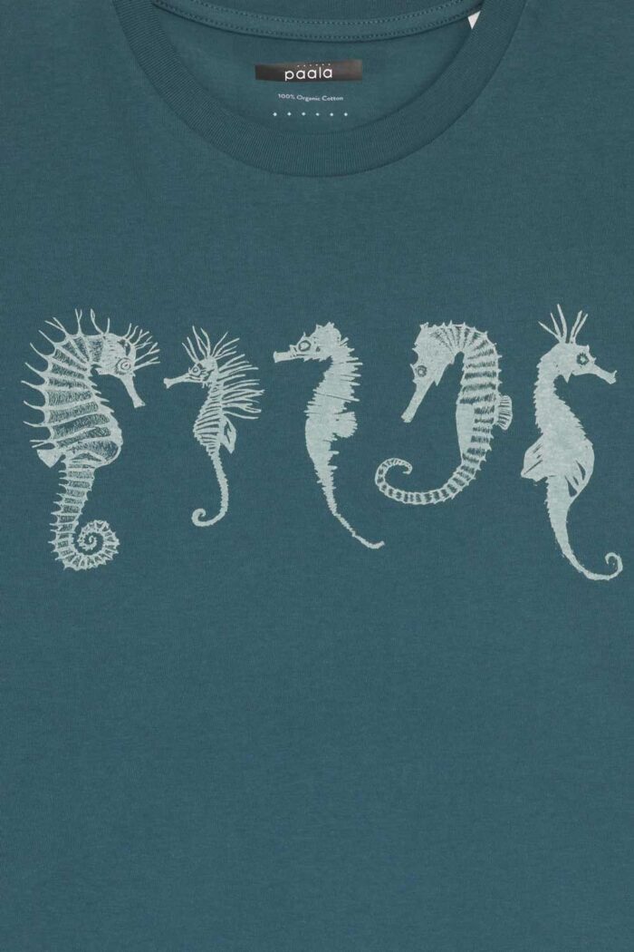 T-shirt met zeepaardjes familie groen - Afbeelding 3