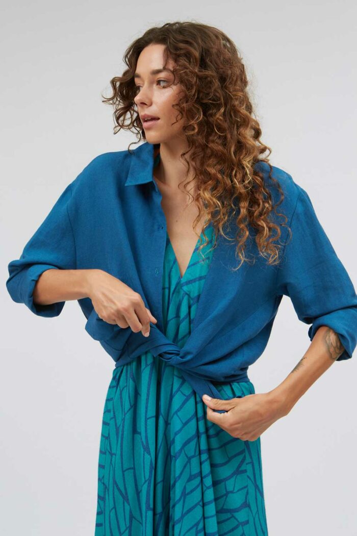 Overhemdblouse blauw