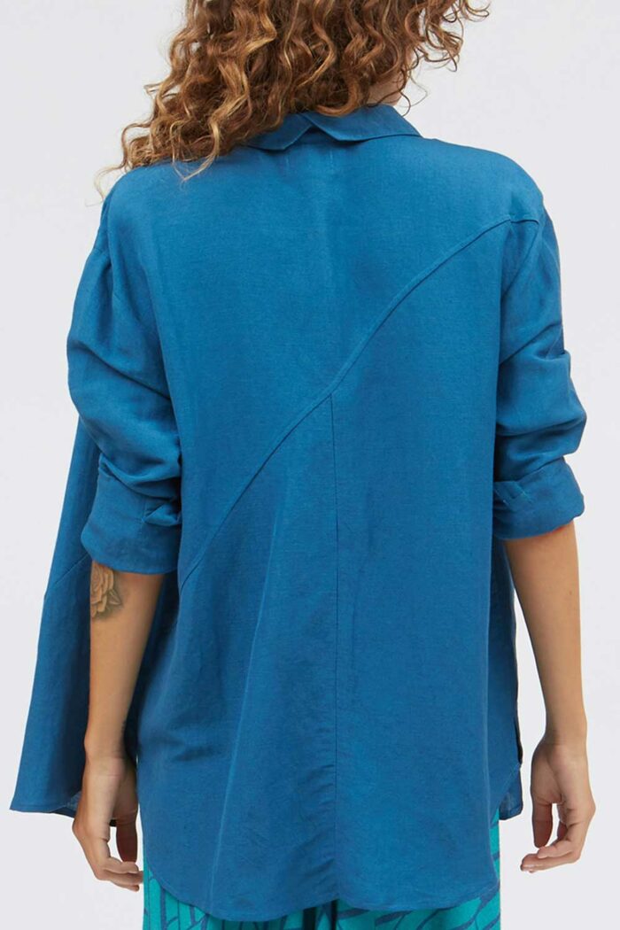 Overhemdblouse blauw - Afbeelding 2