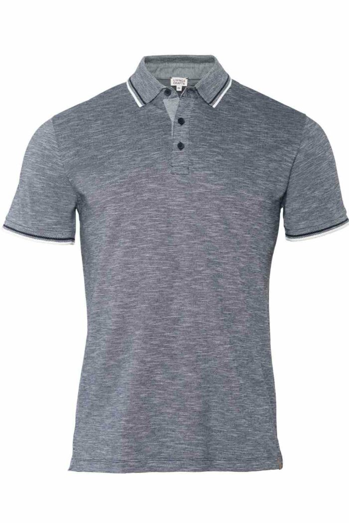 Poloshirt gemêleerd blauw