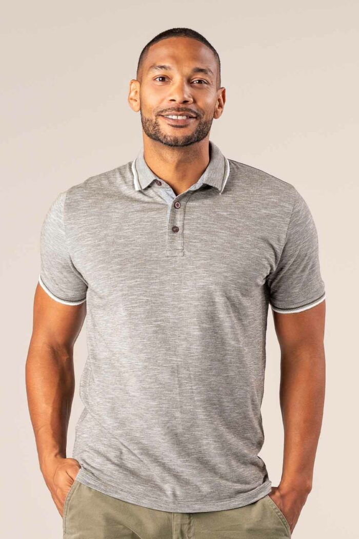 Poloshirt gemêleerd groen - Afbeelding 2