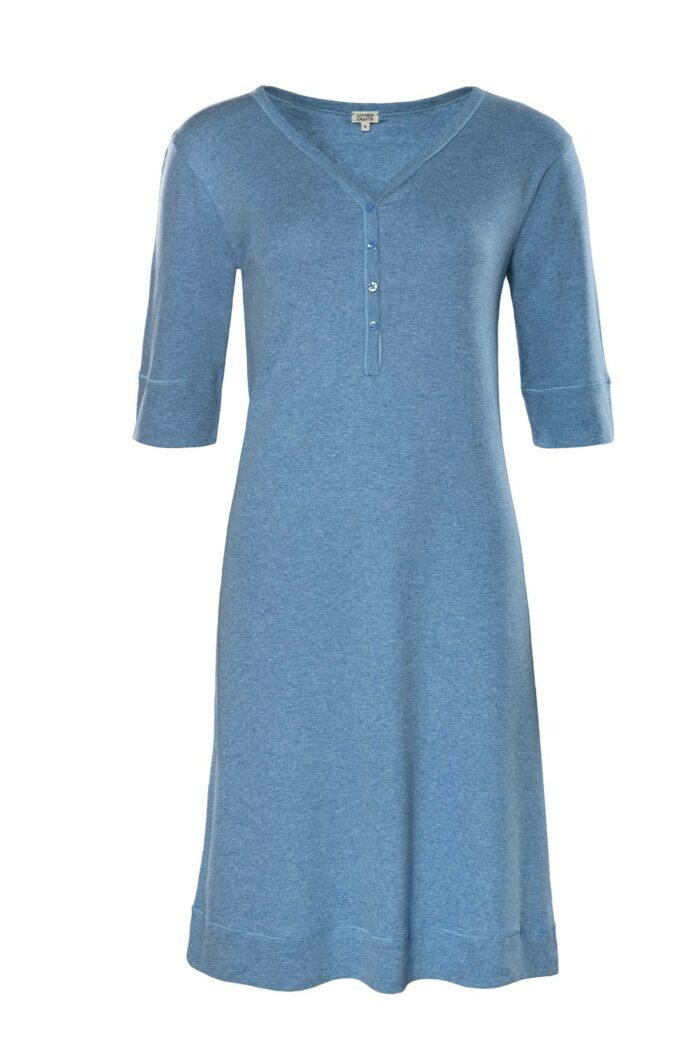 Nachthemd V-hals blauw - Afbeelding 2