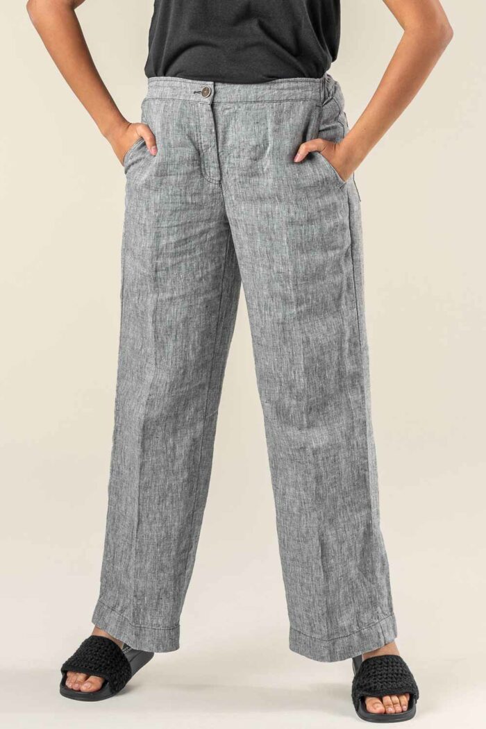 Linnen pantalon zwart-wit - Afbeelding 2